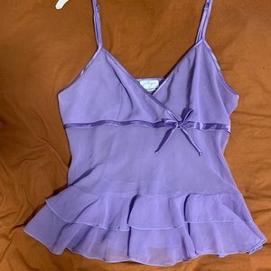 Vintage lilac chiffon camisole lingerie top